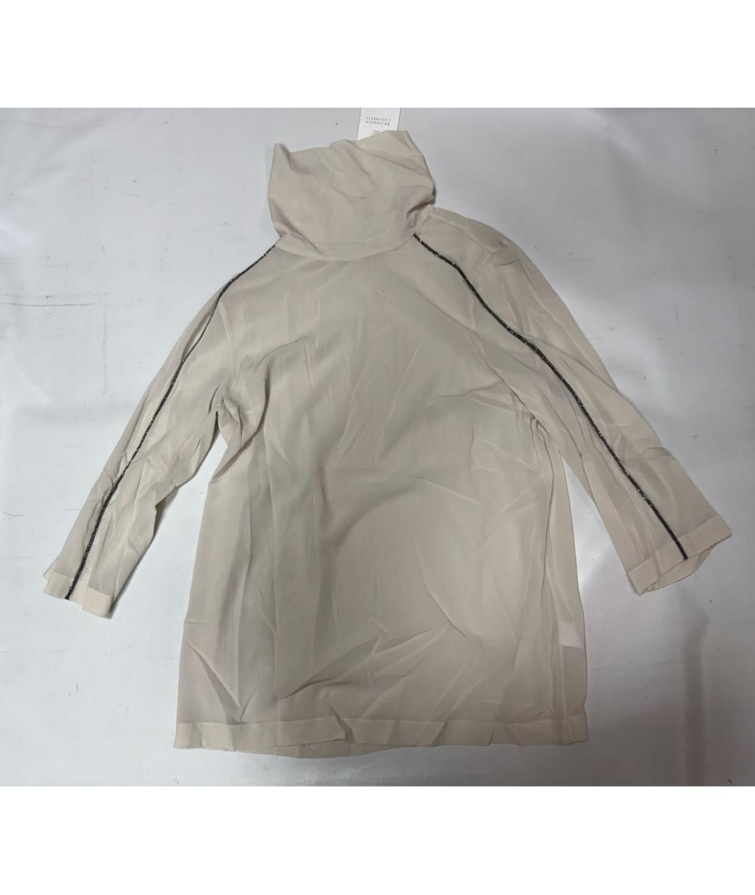 BRUNELLO CUCINELLI Бежевая шелковая рубашка, фото 2