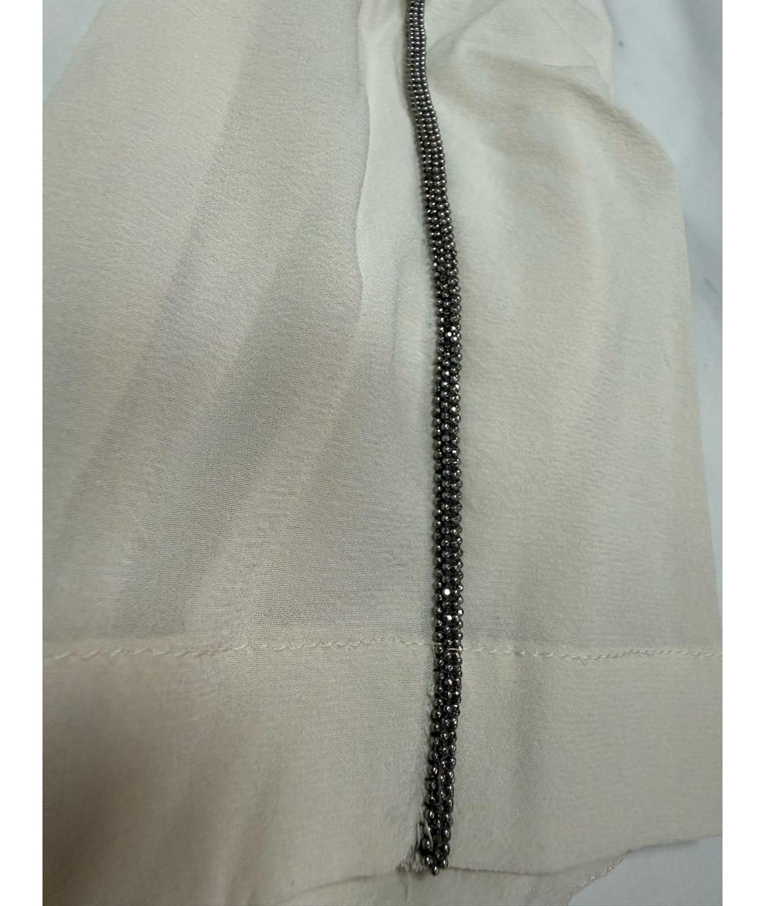 BRUNELLO CUCINELLI Бежевая шелковая рубашка, фото 3