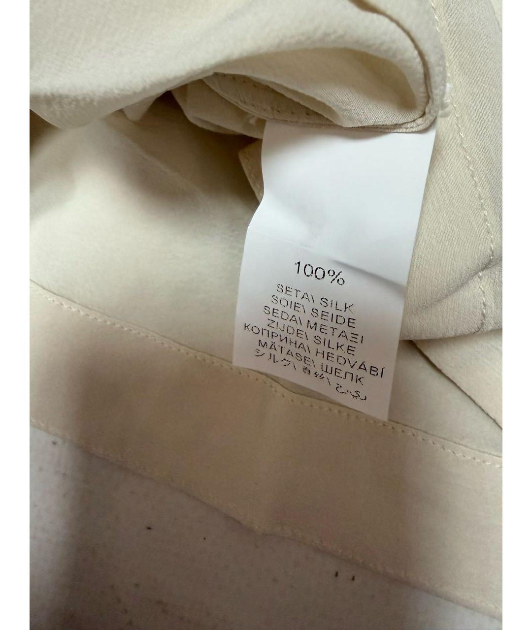 BRUNELLO CUCINELLI Бежевая шелковая рубашка, фото 5