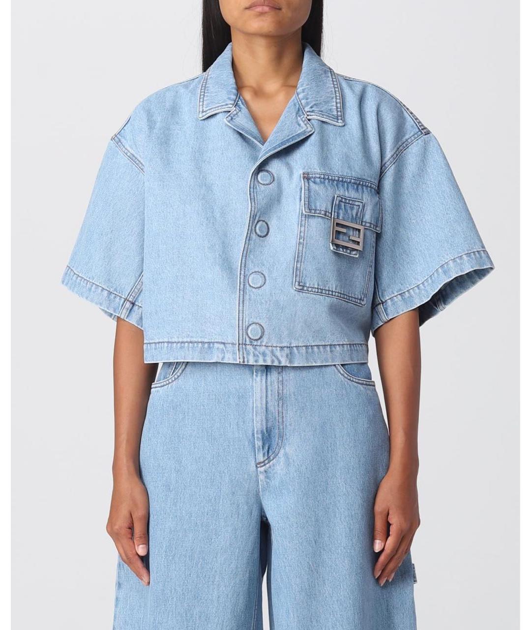 FENDI Серая деним куртка, фото 2