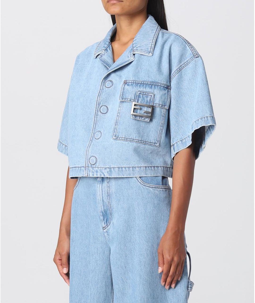 FENDI Серая деним куртка, фото 4