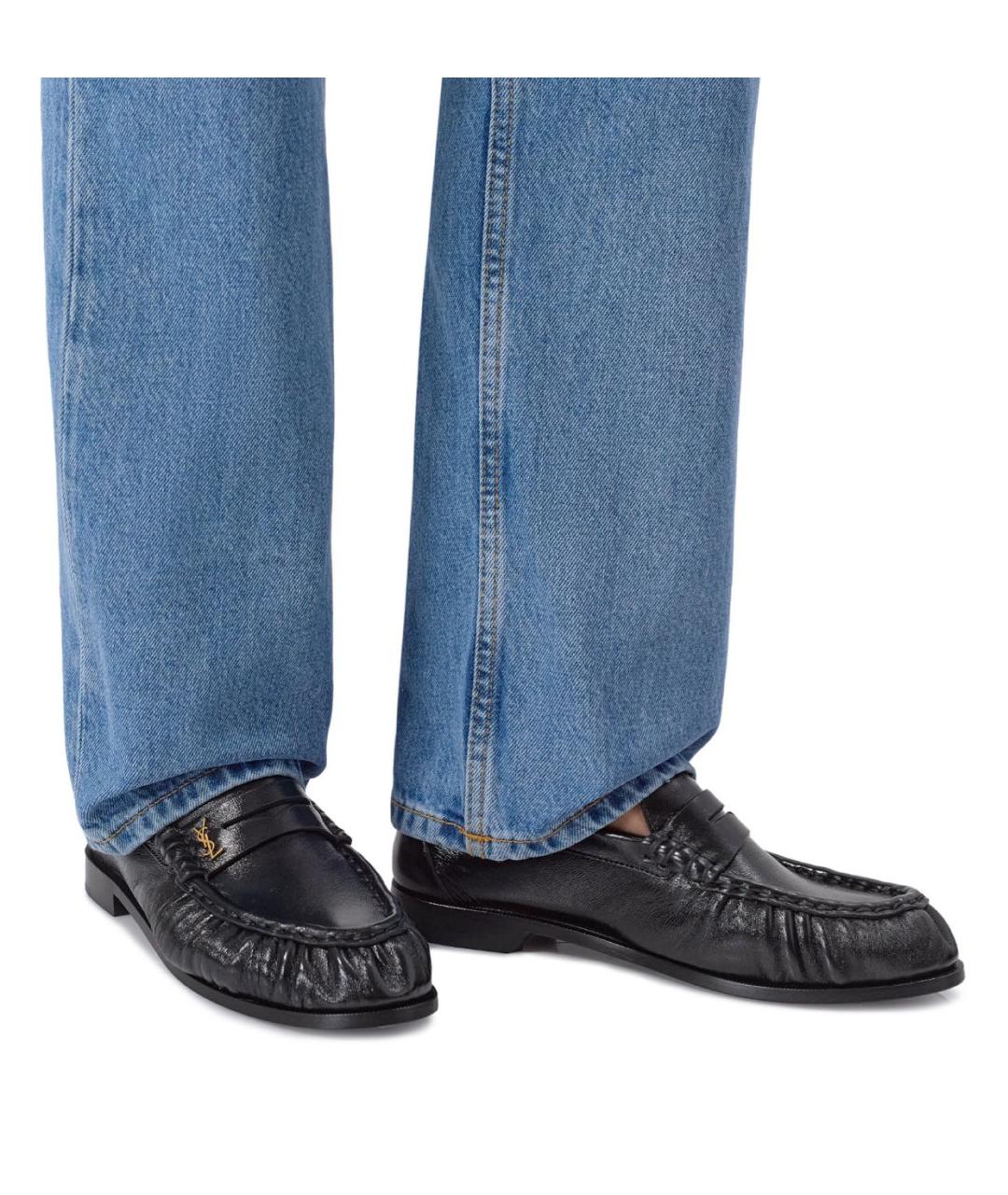 SAINT LAURENT Черные кожаные лоферы, фото 5