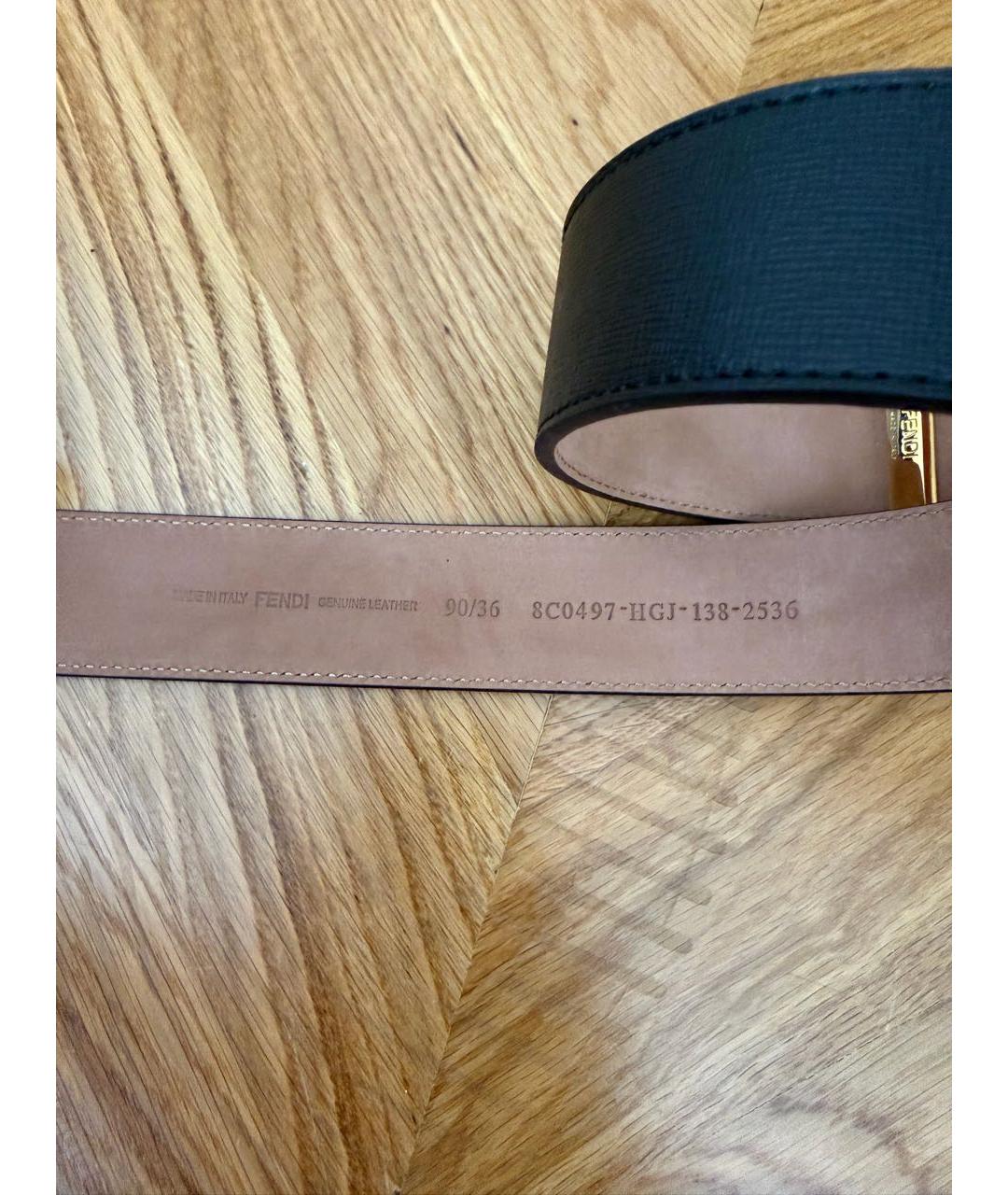 FENDI Черный кожаный ремень, фото 2
