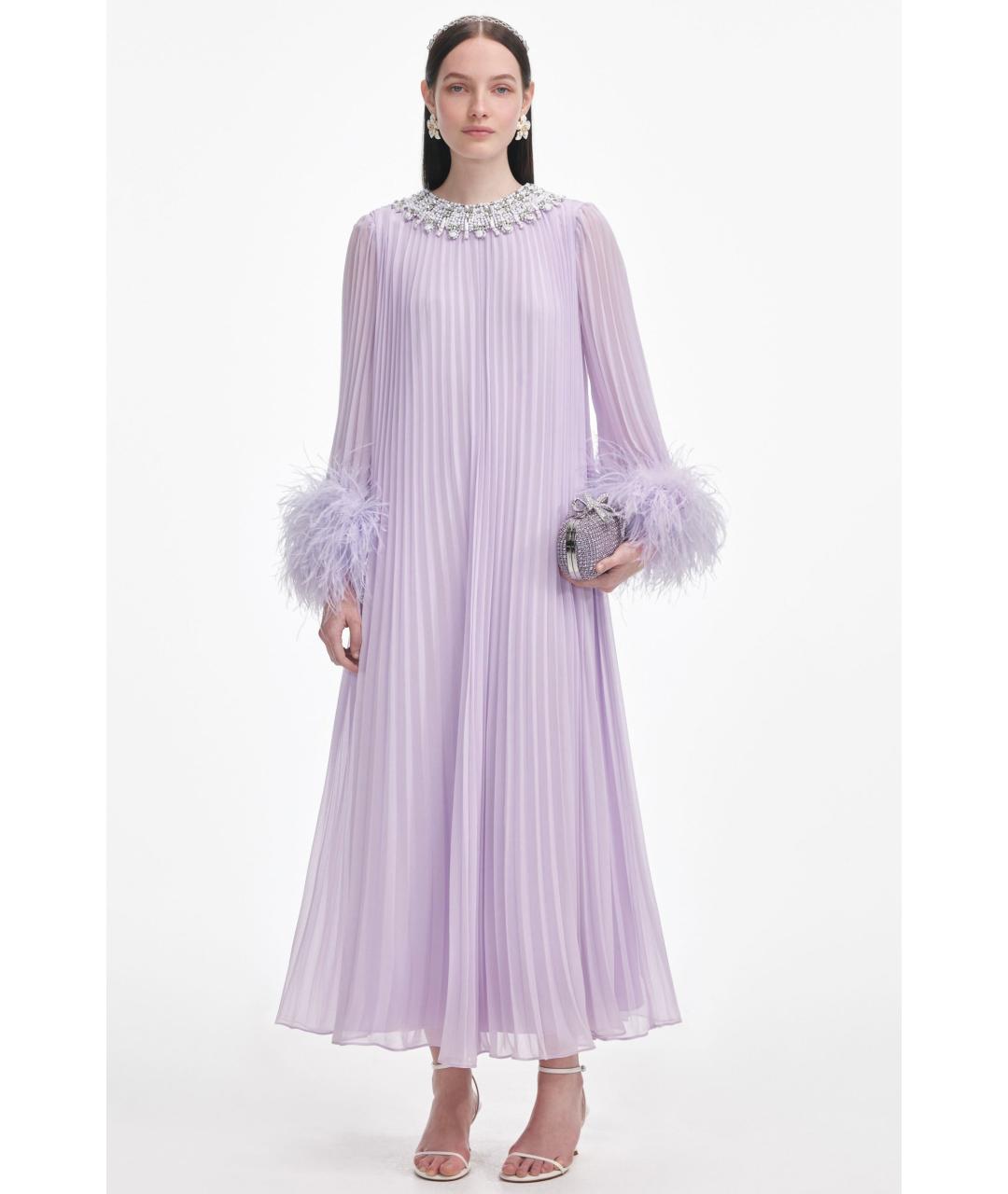 SELF-PORTRAIT Фиолетовое полиэстеровое коктейльное платье, фото 7