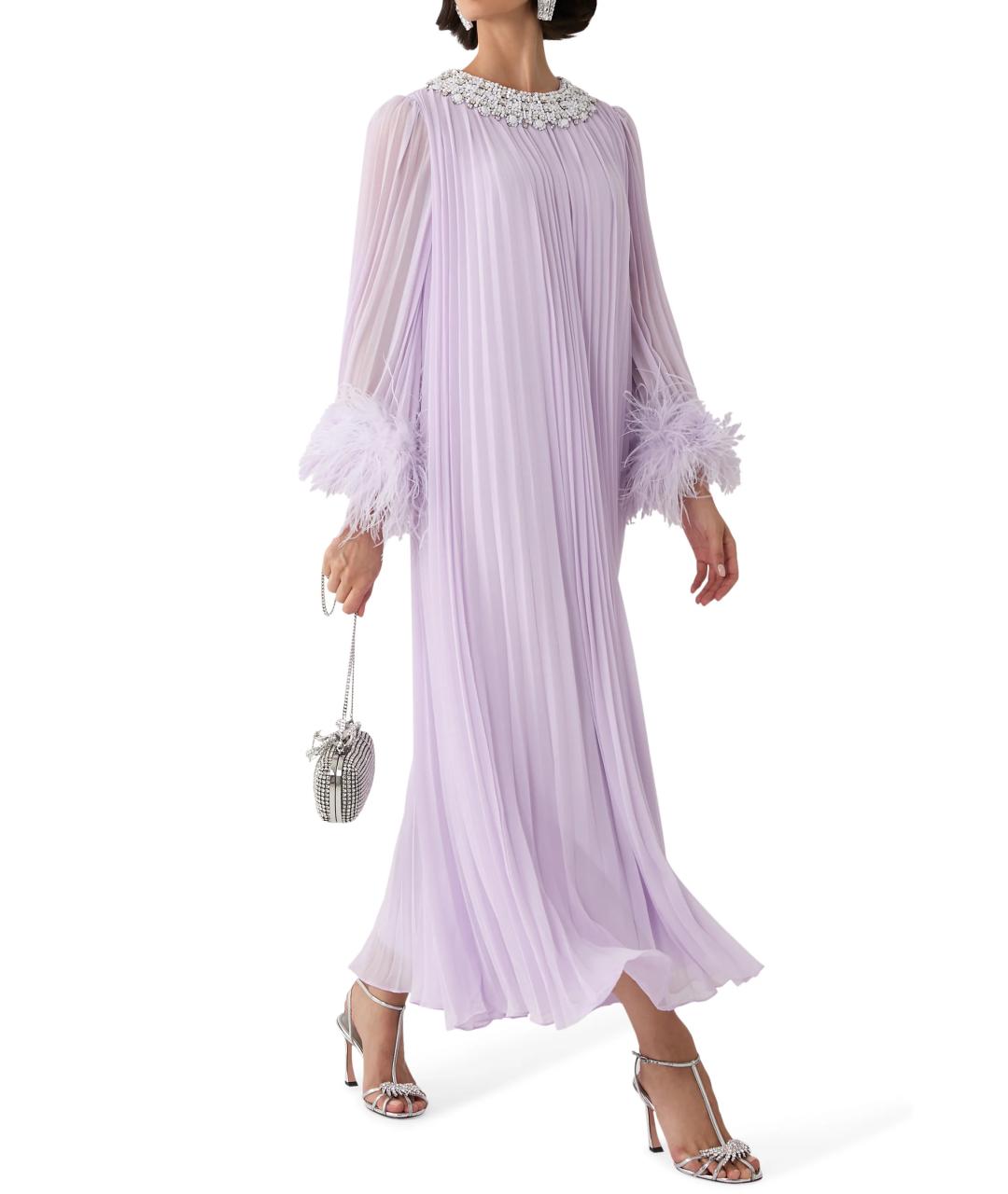 SELF-PORTRAIT Фиолетовое полиэстеровое коктейльное платье, фото 2