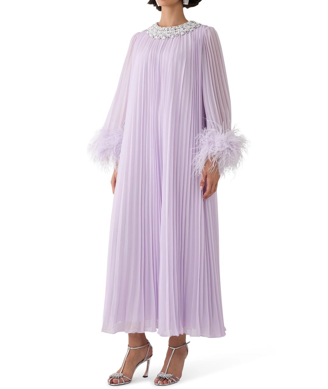 SELF-PORTRAIT Фиолетовое полиэстеровое коктейльное платье, фото 3