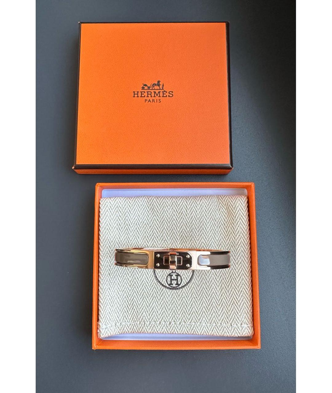 HERMES Коричневый металлический браслет, фото 4