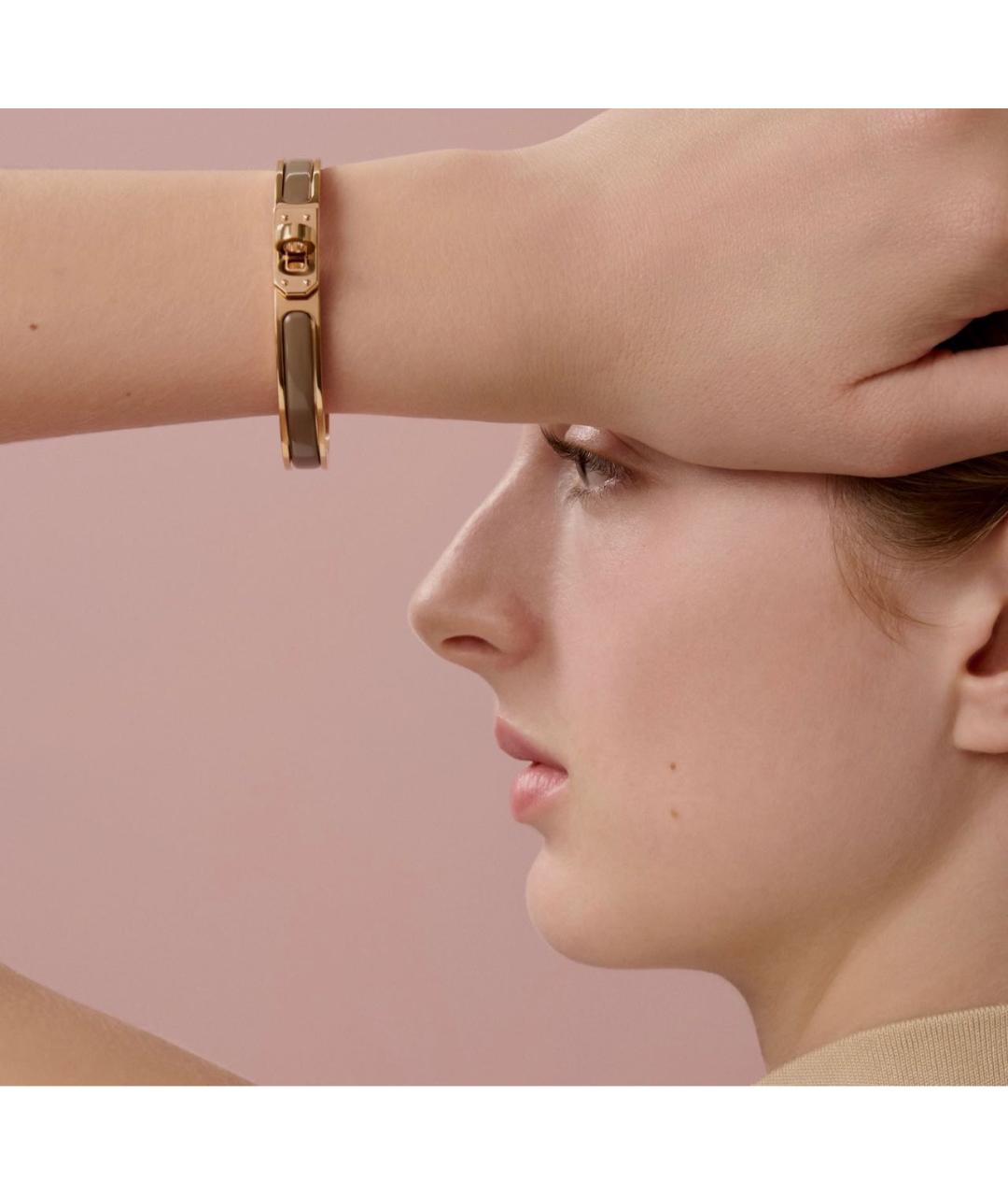 HERMES Коричневый металлический браслет, фото 3