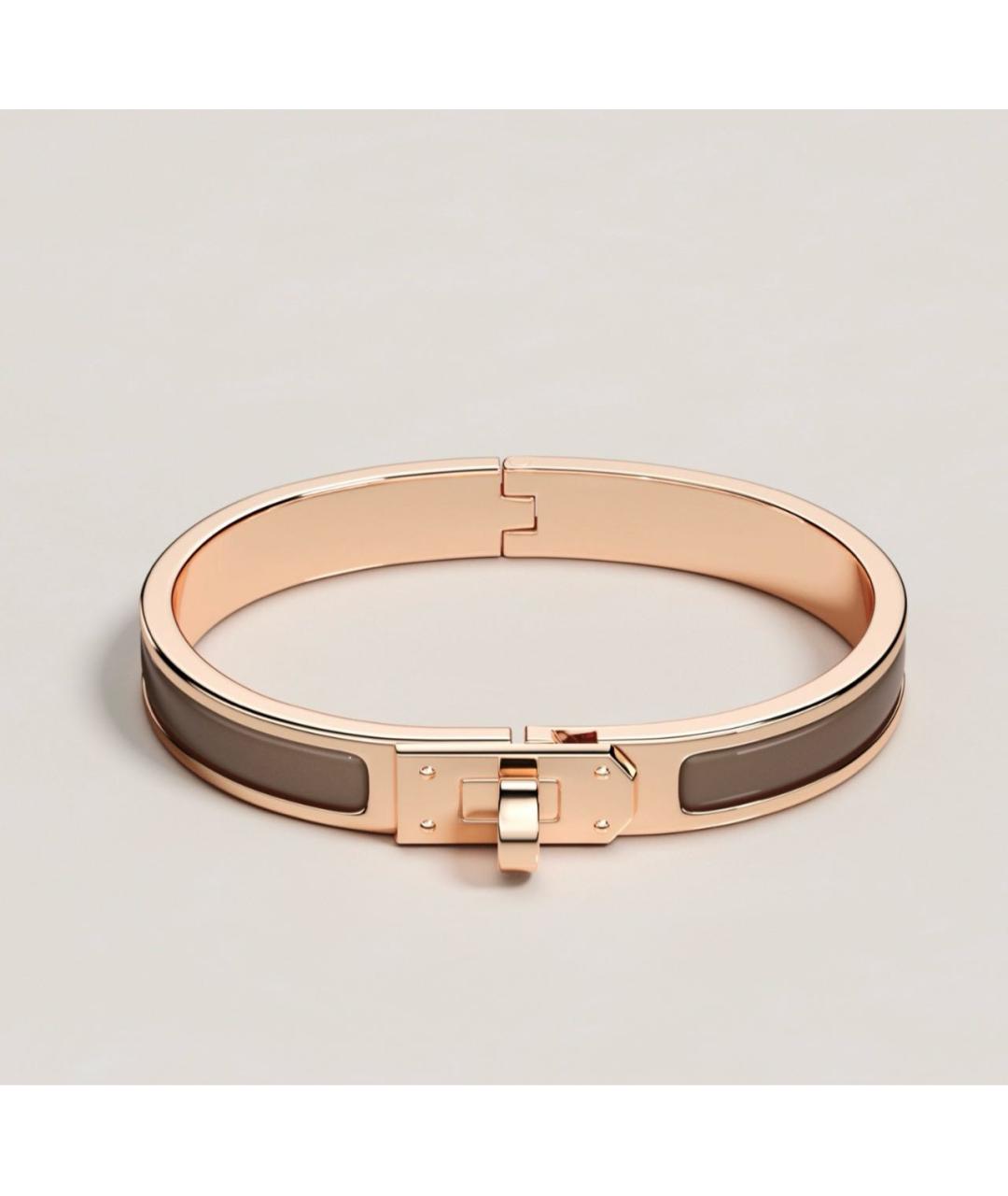 HERMES Коричневый металлический браслет, фото 6