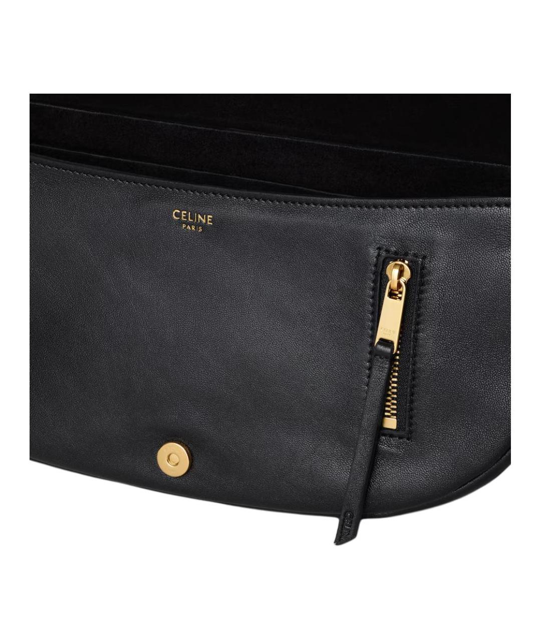 CELINE Черная кожаная сумка через плечо, фото 4