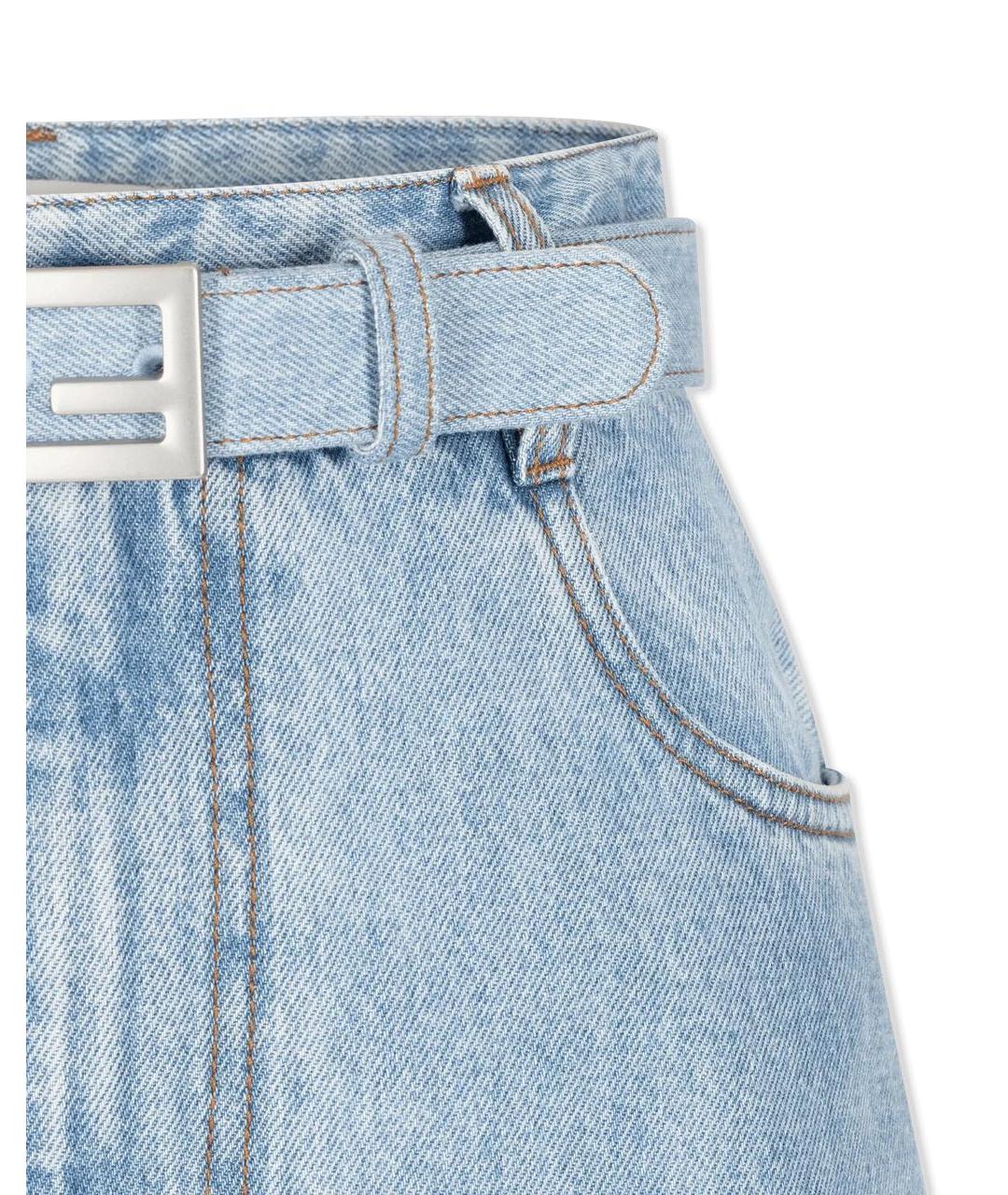 FENDI Серые хлопковые прямые джинсы, фото 4