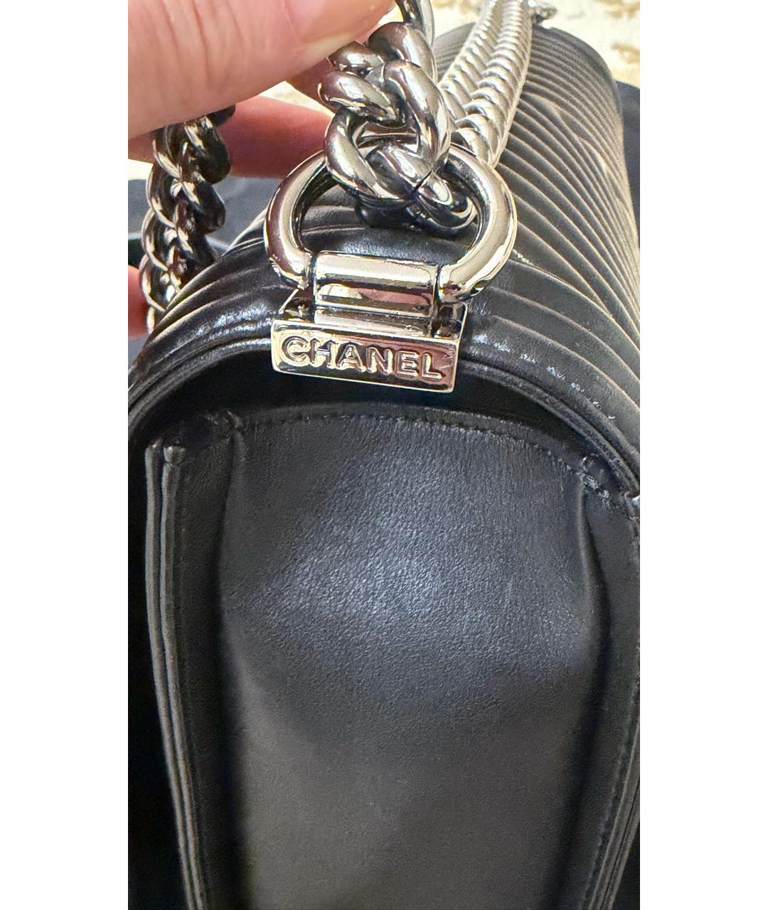 CHANEL Черная кожаная сумка через плечо, фото 5