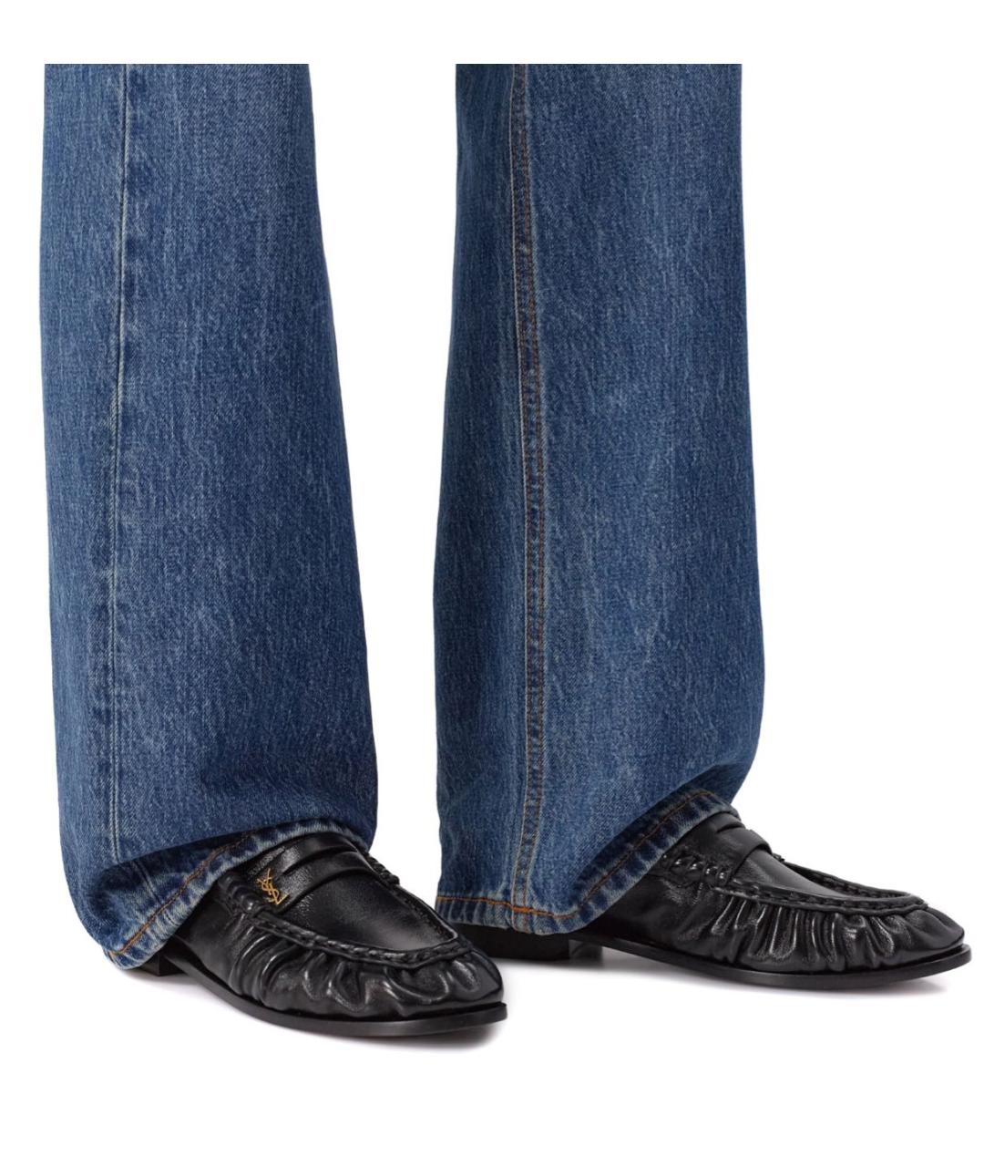 SAINT LAURENT Черные кожаные лоферы, фото 5