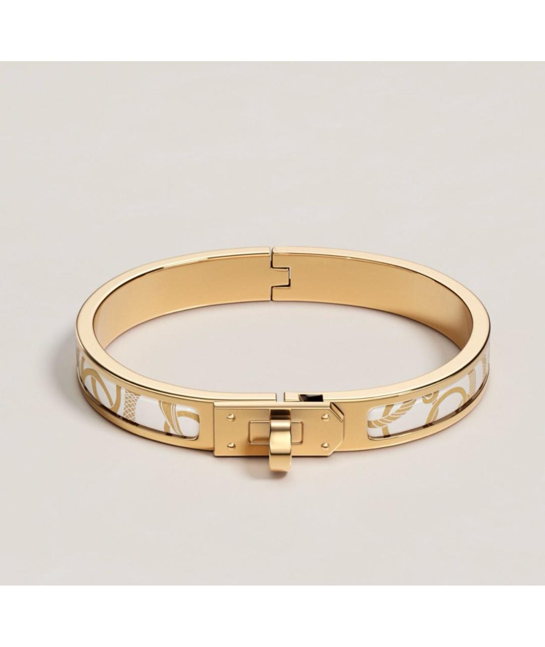 HERMES Бежевый металлический браслет, фото 5