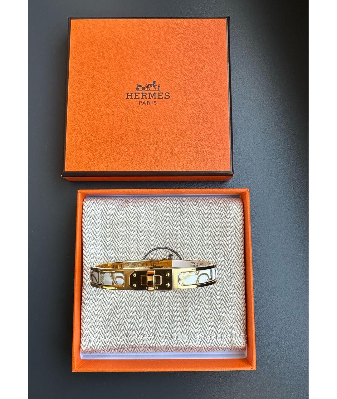 HERMES Бежевый металлический браслет, фото 4