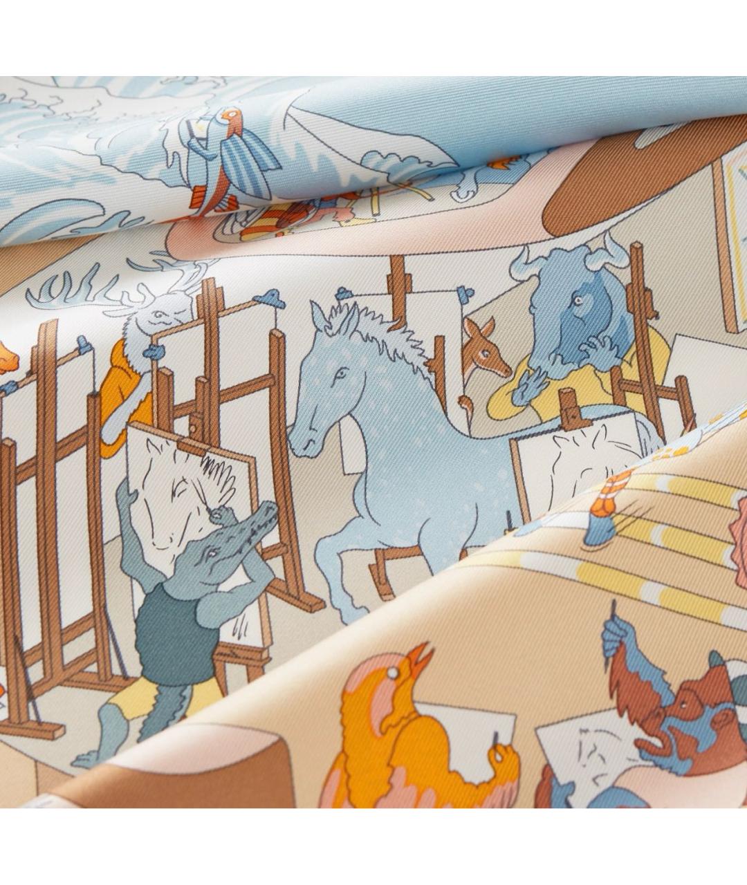 HERMES Мульти шелковый платок, фото 2