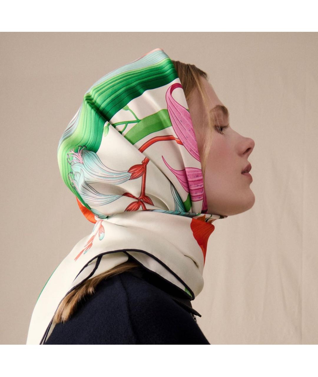 HERMES Мульти шелковый платок, фото 3