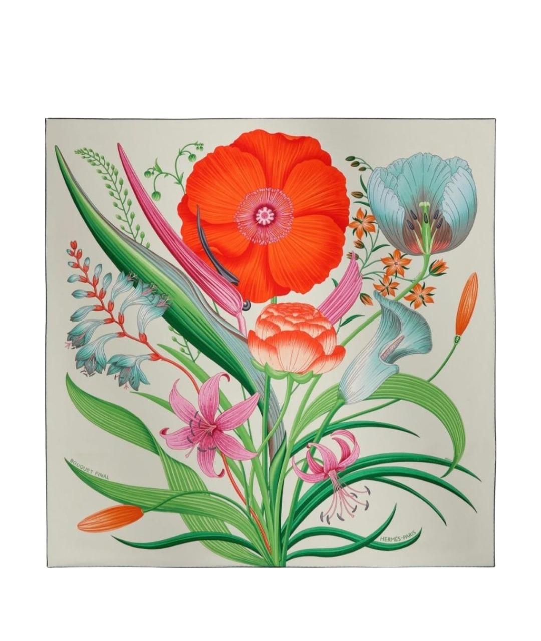 HERMES Мульти шелковый платок, фото 1