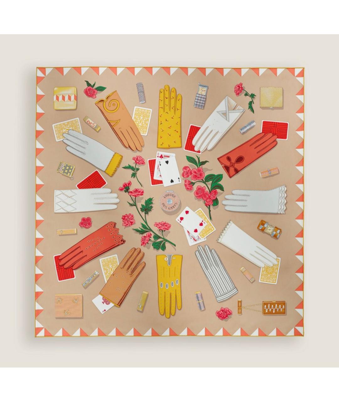 HERMES Коричневый шелковый платок, фото 6