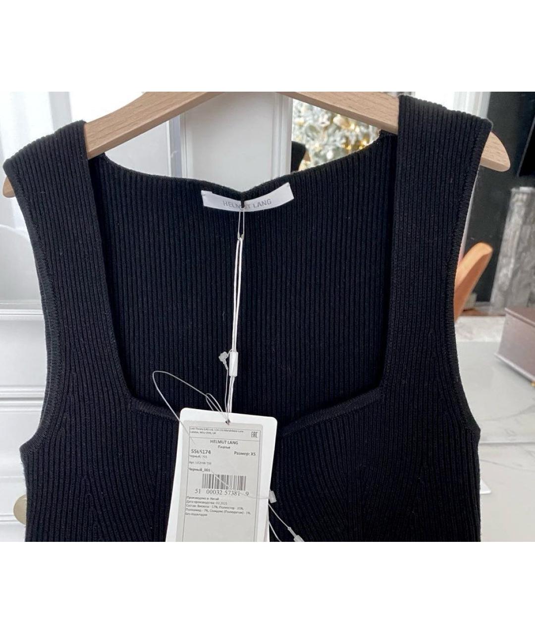 HELMUT LANG Черное вискозное коктейльное платье, фото 8