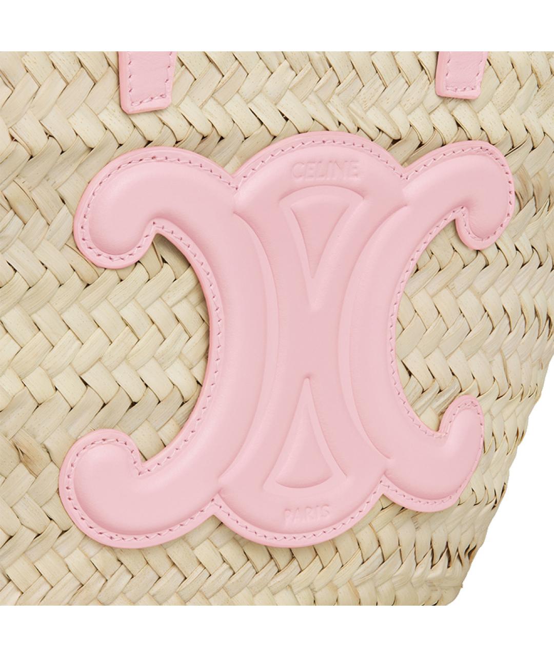 CELINE Бежевая пелетеная пляжная сумка, фото 4