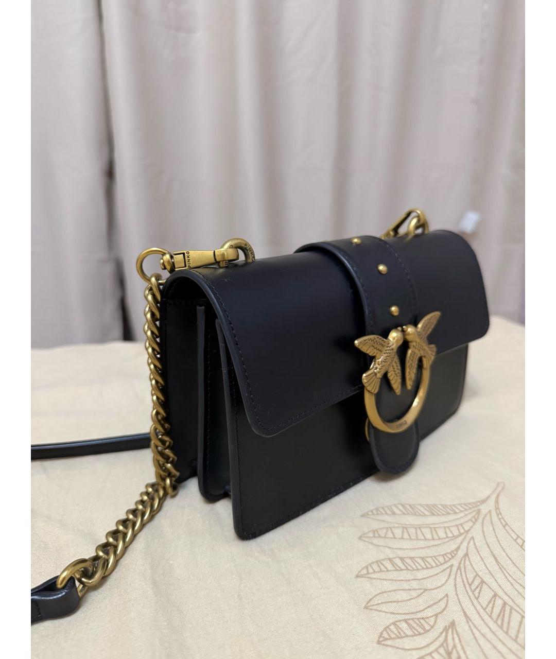 PINKO Черная кожаная сумка через плечо, фото 2