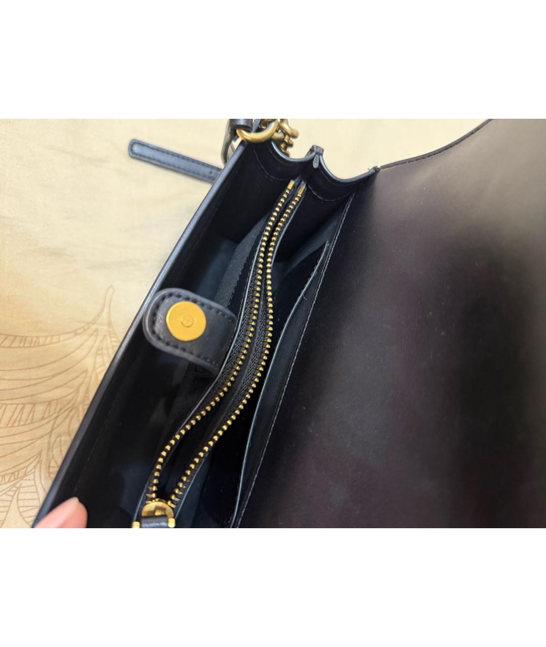 PINKO Черная кожаная сумка через плечо, фото 4