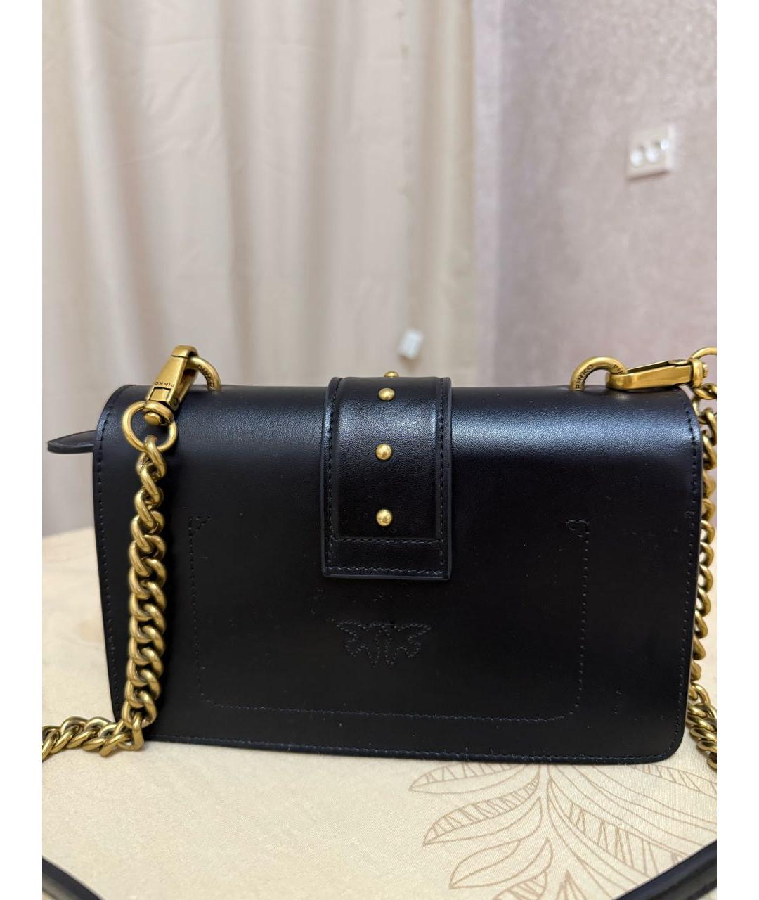 PINKO Черная кожаная сумка через плечо, фото 3