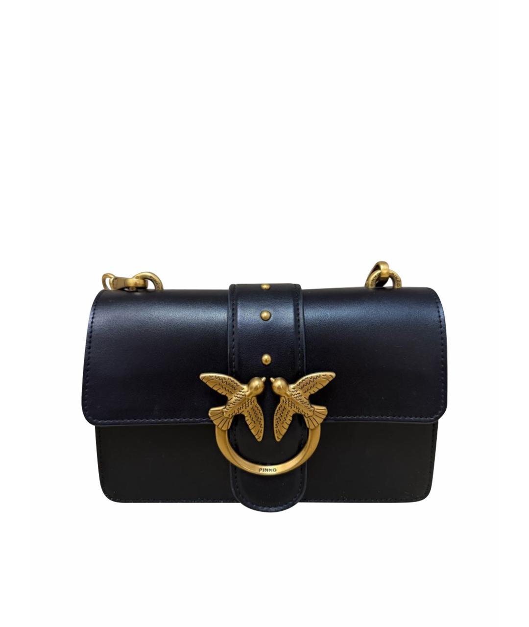 PINKO Черная кожаная сумка через плечо, фото 5
