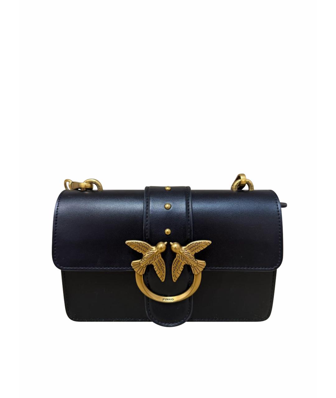 PINKO Черная кожаная сумка через плечо, фото 1