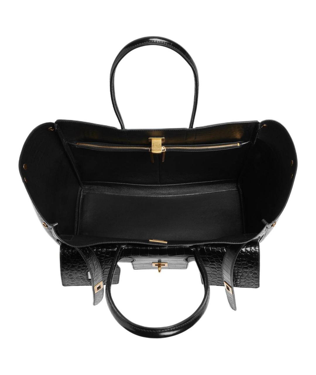 BALENCIAGA Черная сумка тоут из лакированной кожи, фото 2