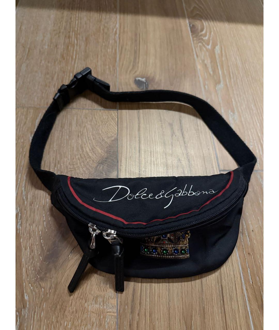 DOLCE&GABBANA Черная поясная сумка, фото 2