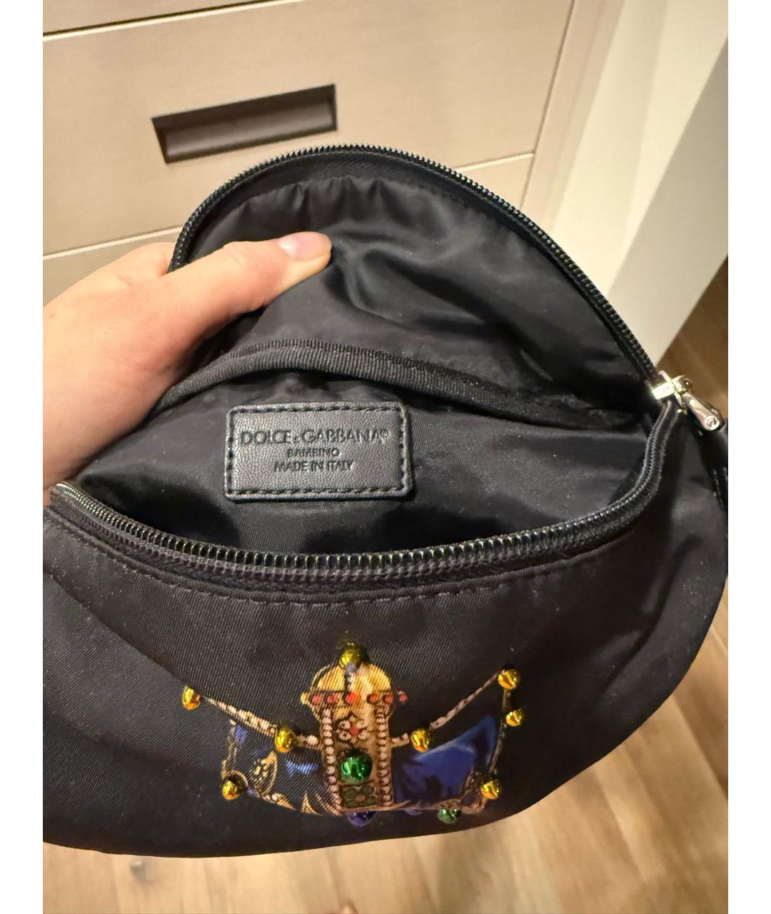 DOLCE&GABBANA Черная поясная сумка, фото 4