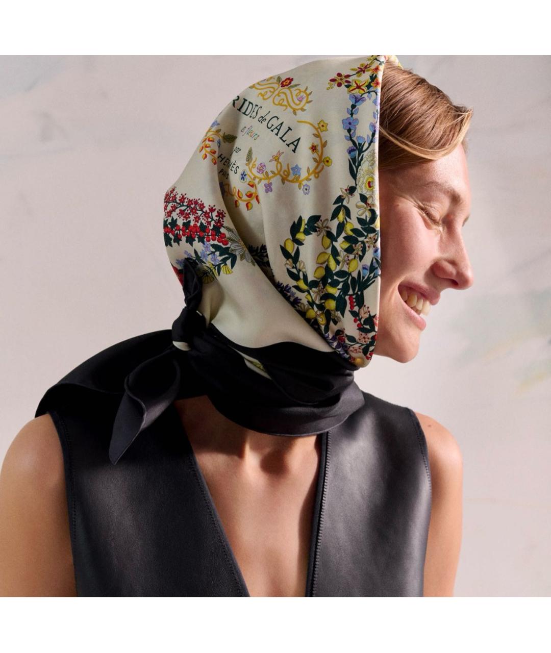 HERMES Мульти шелковый платок, фото 3