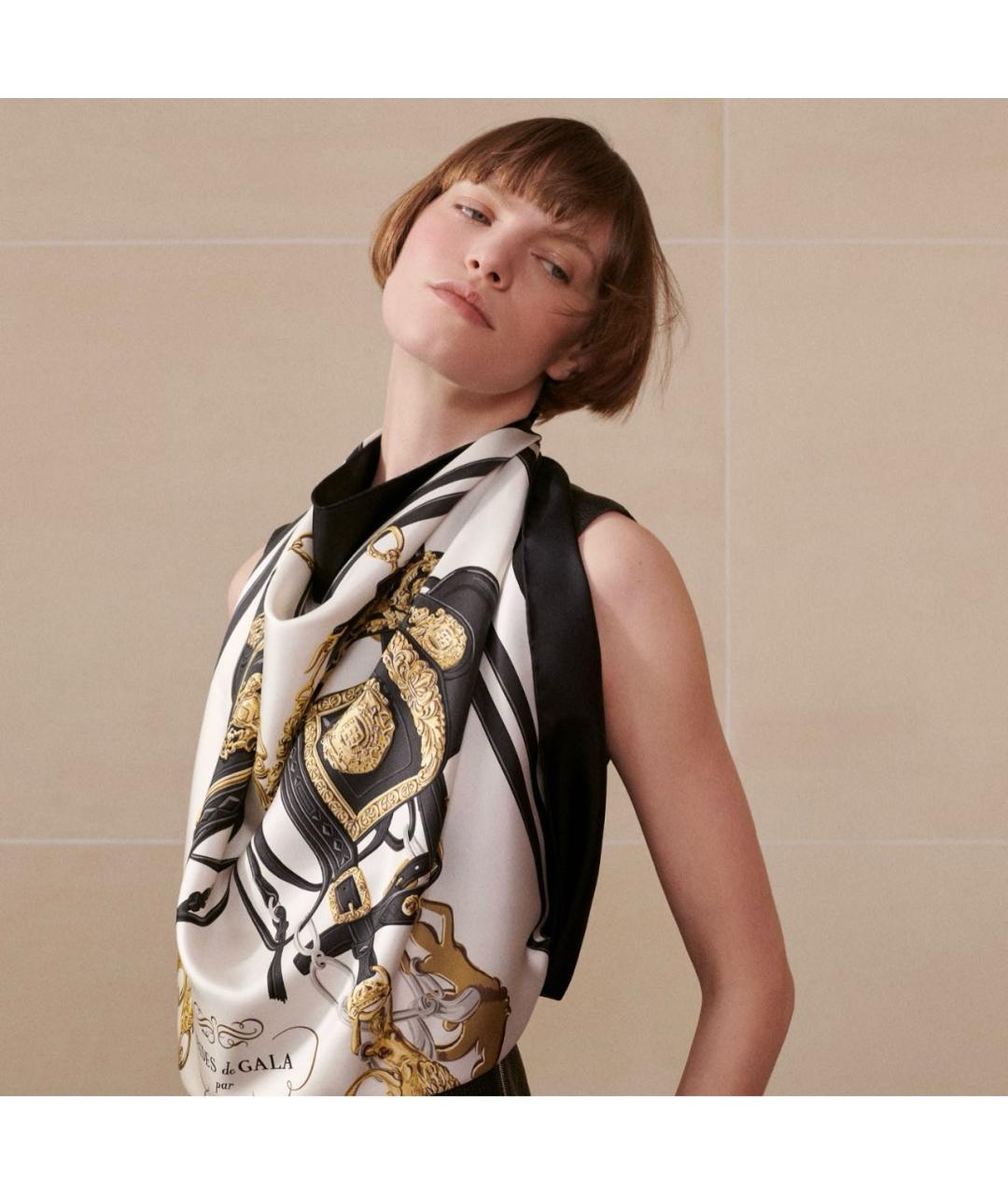 HERMES Мульти шелковый платок, фото 4