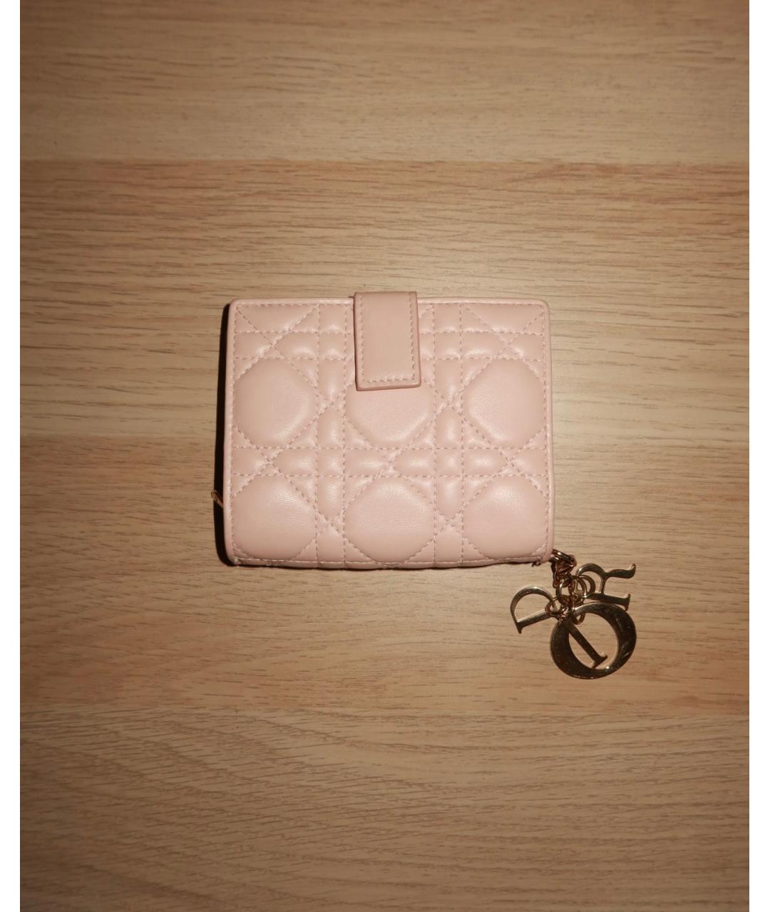 CHRISTIAN DIOR Розовый кожаный кошелек, фото 7