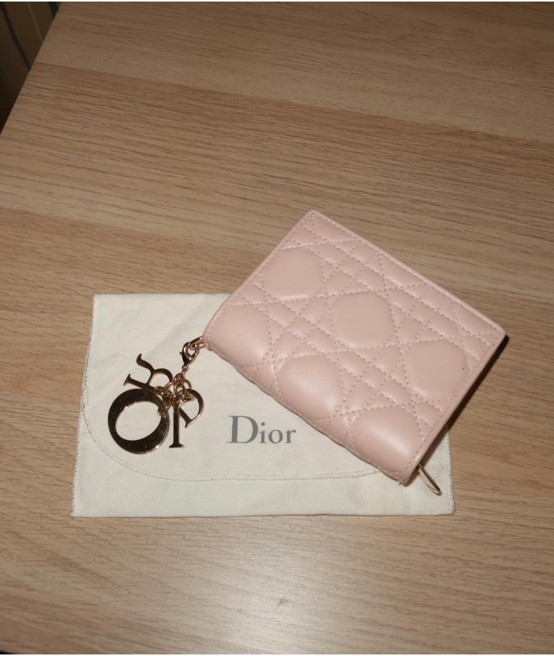 CHRISTIAN DIOR Розовый кожаный кошелек, фото 6