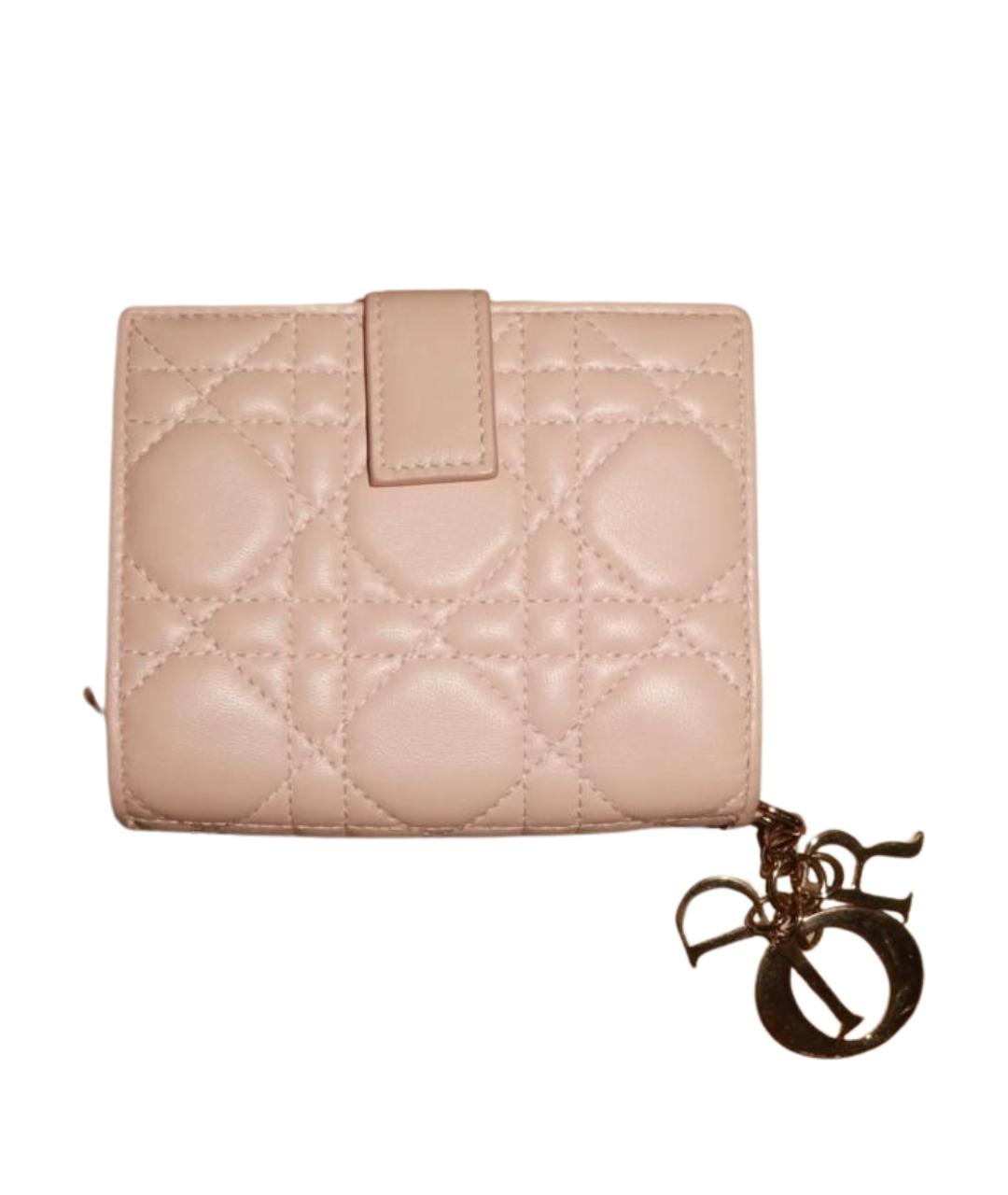 CHRISTIAN DIOR Розовый кожаный кошелек, фото 1