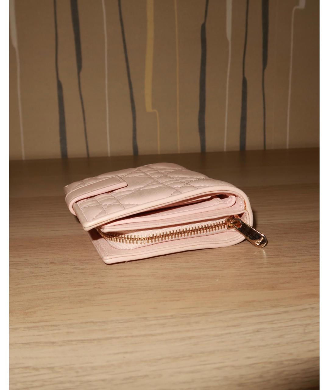 CHRISTIAN DIOR Розовый кожаный кошелек, фото 5