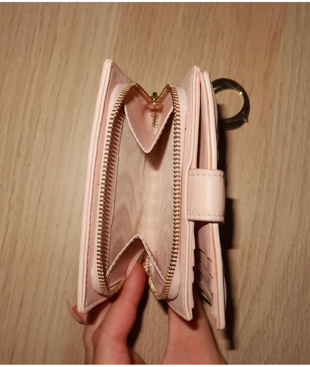 CHRISTIAN DIOR Розовый кожаный кошелек, фото 4