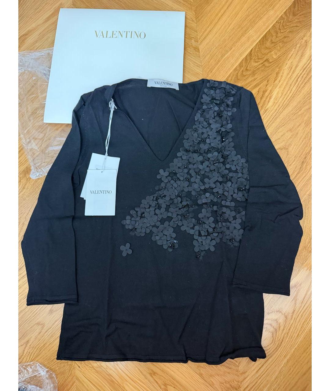 VALENTINO Черный кашемировый джемпер / свитер, фото 4