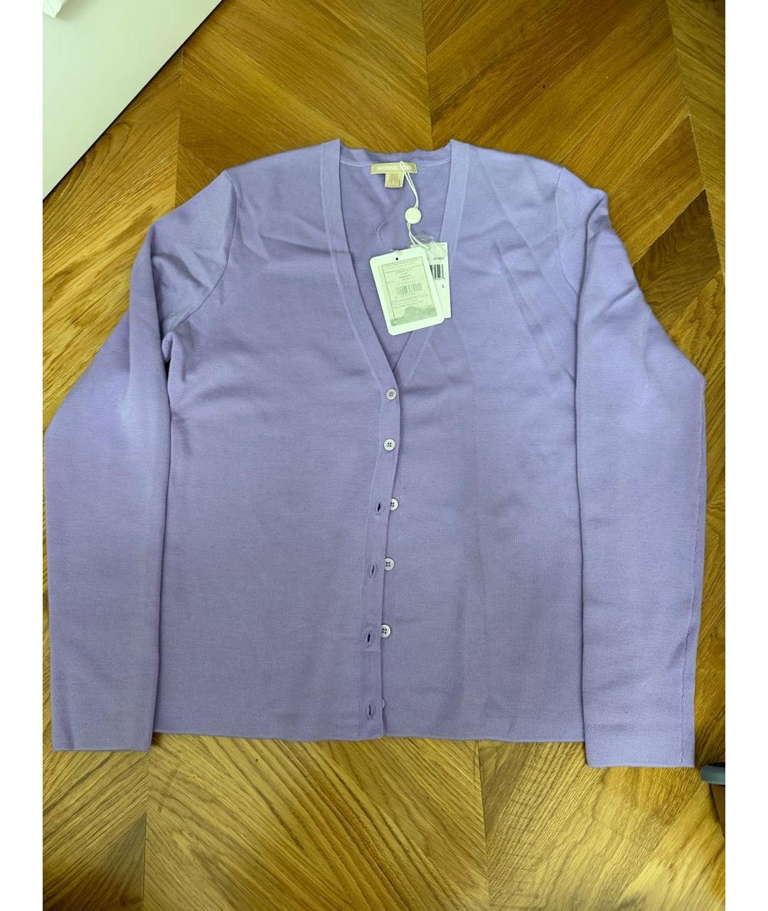 MICHAEL KORS Фиолетовый кашемировый кардиган, фото 4