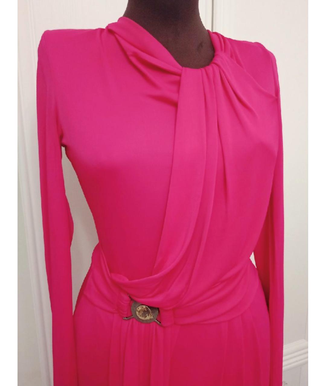 VERSACE COLLECTION Розовое вискозное вечернее платье, фото 8