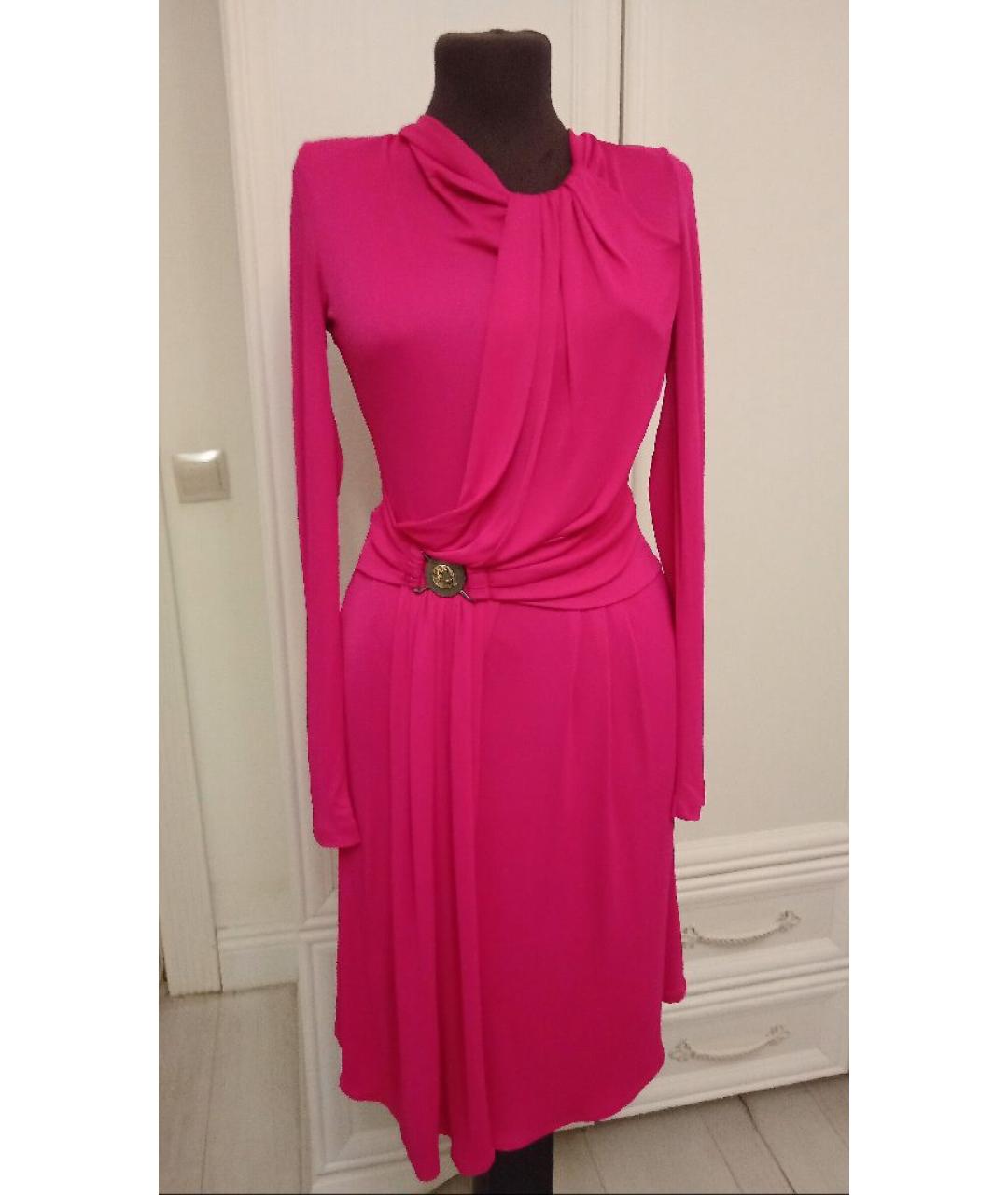 VERSACE COLLECTION Розовое вискозное вечернее платье, фото 6