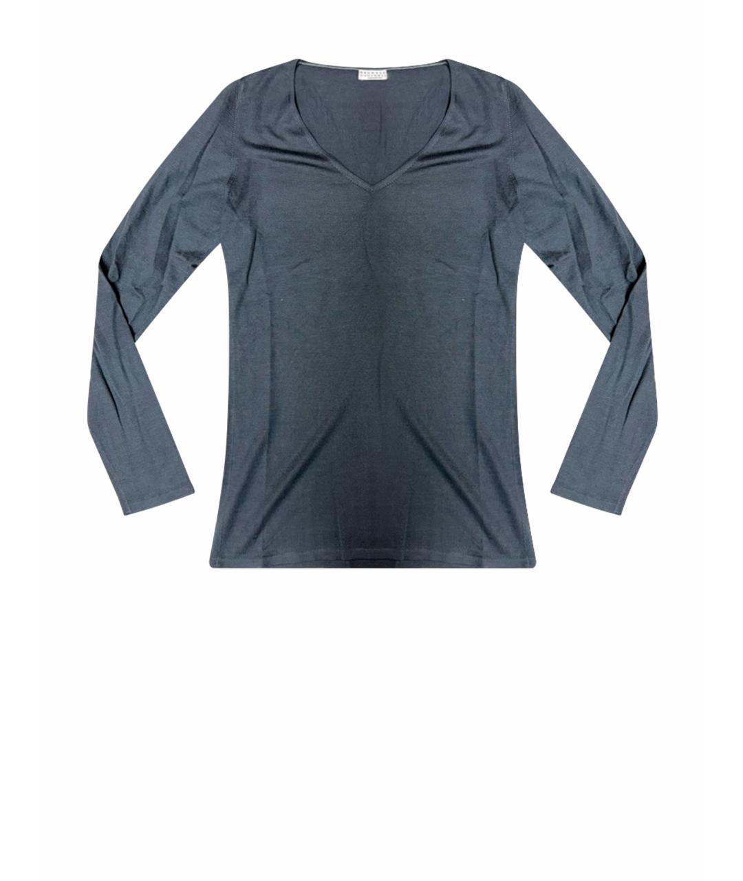 BRUNELLO CUCINELLI Синий кашемировый джемпер / свитер, фото 1