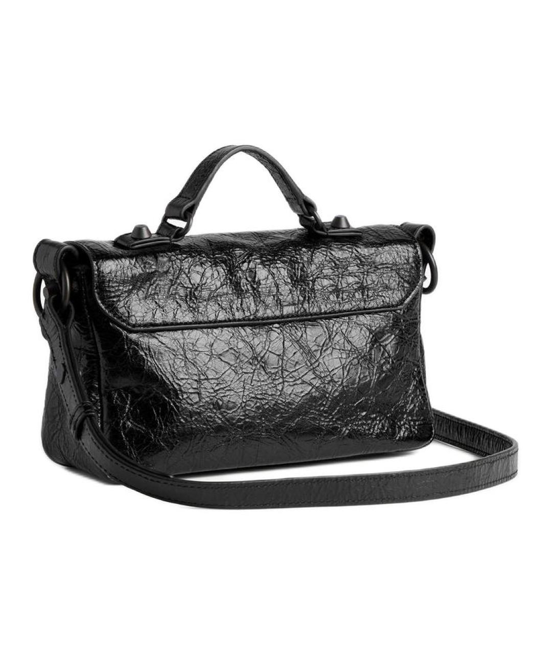 BALENCIAGA Черная кожаная сумка через плечо, фото 4