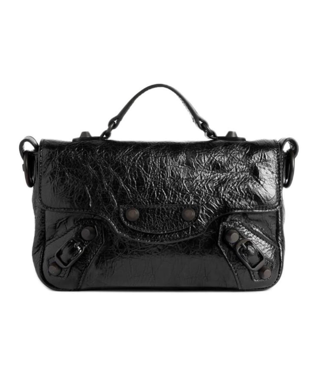 BALENCIAGA Черная кожаная сумка через плечо, фото 3