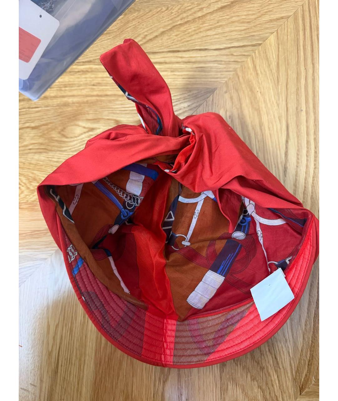 HERMES Оранжевая хлопковая панама, фото 2