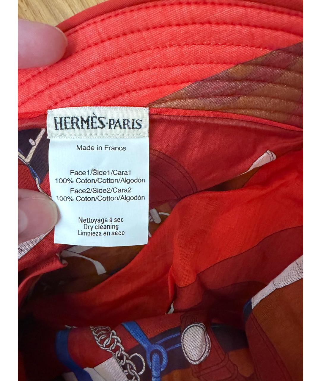 HERMES Оранжевая хлопковая панама, фото 3