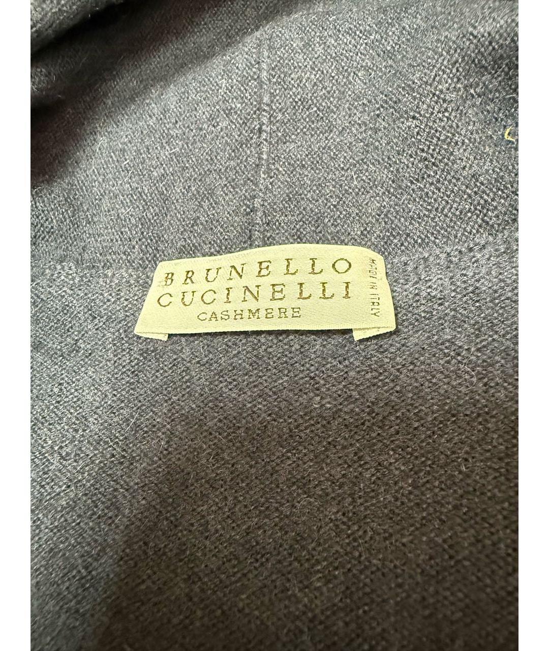 BRUNELLO CUCINELLI Синий кашемировый кардиган, фото 3